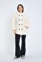 Women's Black Lined Welsoft Fleece Fabric Hooded Windproof Coat - 3
