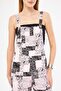 Women's Dusty Pink Patterned Gardener Overalls Arm-24Y001106 - 2