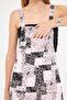 Women's Dusty Pink Patterned Gardener Overalls Arm-24Y001106 - 3