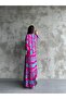 Long Patterned Hijab Shirt Dress - 6