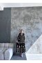 Women's Oversize Judge Collar Buttoned Patterned Dress Pink-White - 5
