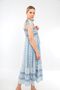 Blue-white Patterned Viscose Dress with Adjustable Straps - 6