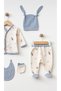 Baby Boy Hospital Discharge Space Printed Side-Tie %100 Cotton 5-Piece Newborn Set 0-3 Months - 7