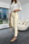 Penolope Women's High Waist Cut-Off Leg Boyfit Jean Beige - 4
