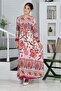 Young Girls' Cotton Viscose Fabric Patterned Long Hijab Dress - 2
