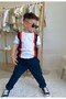 Unisex (1-5 Years) Polarized Black Children's Sunglasses with Red Handle Detail - 9