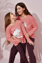 Dark Salmon Printed Cotton Knitted Pajama Set 24241103