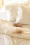 Luxury Hotel Series Single Fitted Sheet Striped Satin Duvet Cover Set Ecru Cream Color