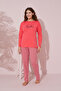 Pomegranate Flower Printed Cotton Knitted Pajama Set 24240151 - 2