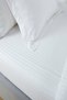 Hotel Type Double White Striped Cotton Satin Duvet Cover Set with Flounce Oxfort Pillow Case - 4