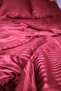 Luxury Color Series Double Striped Cotton Satin Elastic Sheet Set 160x200 Claret Red
