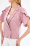 Dried Rose Crop Women's Jacket - Slit Detail, Short Sleeve ARM-24Y001048 - 3