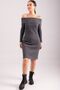 Women's Anthracite Madonna Collar Fitted Ribbed Camisole Dress ARM-24K001070 - 2