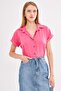 Women's Pink Short Sleeve Shirt Arm-19Y001065