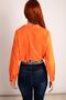 Women's Orange Elastic Waist Crop Shirt Arm-23y001005 - 4