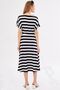 Women's White Dekatessera Dress Bat Sleeve Elastic Waist Skirt Lined Striped Midi Length ARM-24Y001036 - 7