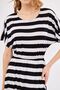 Women's White Dekatessera Dress Bat Sleeve Elastic Waist Skirt Lined Striped Midi Length ARM-24Y001036 - 6