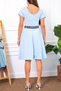 Women's Baby Blue Waist Elastic Detailed Short Sleeve Flared Dress ARM-23Y001028 - 3