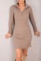 Women's Beige Collar Zippered Camisole Above Knee Dress ARM-24Y001001 - 3