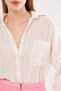Women's Dusty Pink Long Sleeve Oversize Shirt with Pocket Detail and Pleated Striped Back Arm-24Y001053 - 4