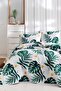 طقم مفرش سرير مزدوج مبطن Monstera Green