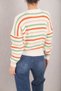 Women's Green Striped Thessaloniki Knitted Sweater with Elastic Sleeves and Waist ARM-24K069005 - 3
