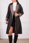 Women's Mink Waist Belted Two-Color Long Cashmere Coat ARM-24K001015