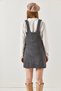 Women's Gray Plush Gilet Dress ARM-22Y001189 - 4