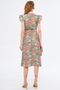 Women's Beige Miden Dress with Wrap Neckline, Ruffled Shoulders, Elastic Waist, Midi Length ARM-24Y001020 - 5