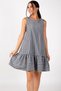 Women's Smoked Sleeveless Skirt Frilly Striped Dress ARM-19Y001101 - 2