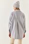 Women's Gray Oversize Stitched Pocket Shirt Arm-22y001156 - 4