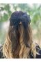 MelKady 517 - Organza Ruffled Shiny Bow Luxury Automatic Hair Clip - 2