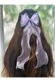 MelKady 517 - Organza Ruffled Shiny Bow Luxury Automatic Hair Clip - 3
