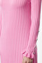 Pembe Eteği Fırfırlı Ribana Triko Elbise TCTAW25EB00016 - 3