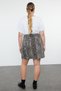 Brown Animal Print Denim Large Size Skirt - 5
