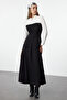 Shirt Collar Black Woven Dress - TCTAW25EB00076 - 2