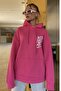 Women's Pink New York City Printed Hooded Oversize Sweatshirt - 4