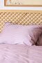 Satenev Luxury Colorful Series Striped Cotton Satin Elastic Sheet Set Light Plum - 3