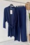 Fakir Arm Belted Kimono Double Set - Navy Blue - 5