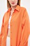 Women's Orange Oversize Long Basic Shirt ARM-22Y001118 - 2