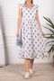 Women's Blue Sleeve Frilled Back Zippered Long Dress ARM-23Y001114