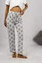 Women's Pajama Bottoms Navy Blue Shawl with Ribbon - 6