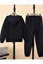 Black king printed cardigan tracksuit set for girls/boys - 3