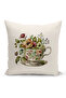 Flower/Vintage Series Double Sided Digital Printed 4-Piece Throw Pillow Case Set (Cushion Cover Set) - 3