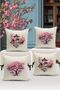 Flower/Vintage Series Double Sided Digital Printed 4-Piece Throw Pillow Case Set (Cushion Cover Set)
