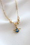 316L Stainless Steel Necklace - Planet Steel Necklace with Blue Opal Stone - Antiallergic - Tarnish Free Necklace - 4