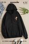 Women's Hooded Floral Tom and Jerry Dear Special Design Printed Zipper Sweatshirt Fleece Jacket