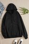 Unisex Women Men Hooded Zipper Sweatshirt Fleece Jacket
