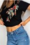 V-Neck Parrot Sequin Large Size T-shirt - 3