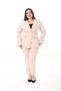 Women's Plus Size Woven Satin Fabric Pants Jacket Suit 10ctk1657